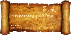 Przepolszky Alícia névjegykártya